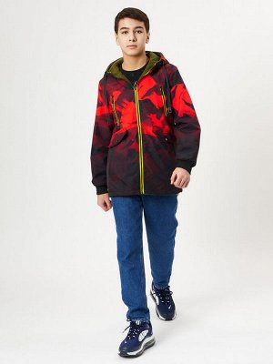 Куртка двусторонняя для мальчика красного цвета 221Kr
