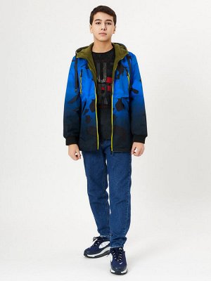 Куртка двусторонняя для мальчика синего цвета 221S
