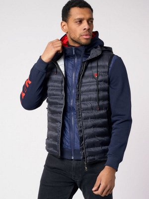 Куртка 2 в 1 мужская толстовка и жилетка темно-синего цвета 70131-1TS