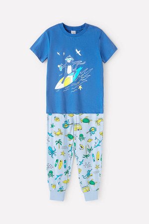 Пижама для мальчика Crockid К 1529 синий, пляж
