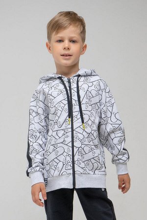Куртка для мальчика Crockid КР 301675 светло-серый меланж, скейты к330