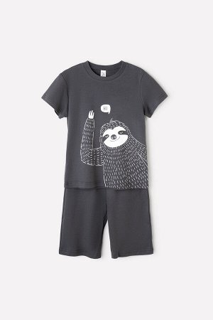 Пижама для мальчика Crockid К 1575 темно-серый (малыши-ленивцы)
