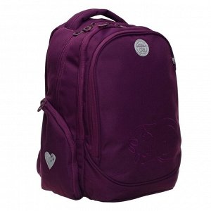 GRIZZLY Рюкзак школьный эргономичная спинка, 39 х 28 х 12.5 см, отделение для ноутбука, фиолетовый