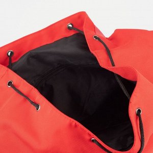 Рюкзак на шнурке, 3 наружных кармана, цвет красный