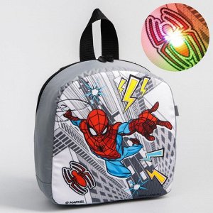 Рюкзак детский, с мигающим элементом, отдел на молнии, «Человек-паук»‎, MARVEL