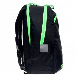 Рюкзак молодёжный  «Нормал», эргономичная спинка, 44 х 30 х 17 см, чёрный/зеленый