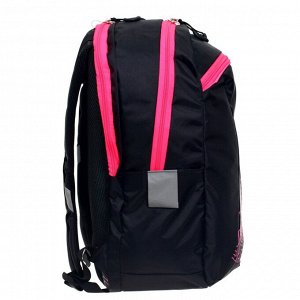 Рюкзак молодёжный Calligrata «Волны», эргономичная спинка, 44 х 30 х 17 см, чёрный/розовый