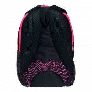 Рюкзак молодёжный  «Волны», эргономичная спинка, 44 х 30 х 17 см, чёрный/розовый