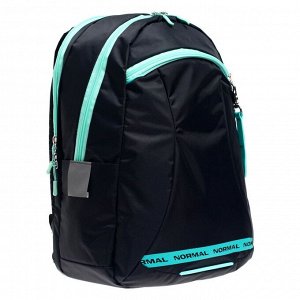 Рюкзак молодёжный , эргономичная спинка «Корсо», 44 х 30 х 17 см, чёрный/мятный