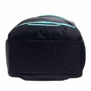 Рюкзак молодёжный , эргономичная спинка «Корсо», 44 х 30 х 17 см, чёрный/мятный