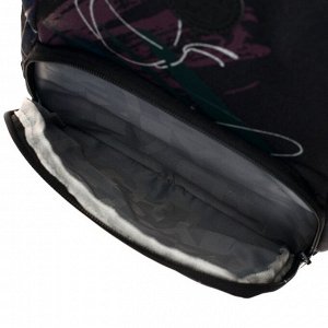 Рюкзак молодежный Grizzly, эргономичная спинка, 42 х 31 х 18 см, чёрный