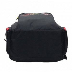 Рюкзак молодежный эргономичная спинка Grizzly, 42 х 32 х 22 см, чёрный/красный