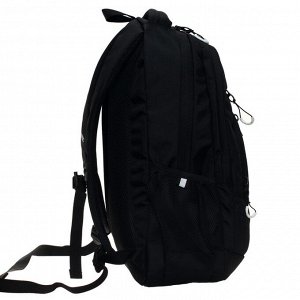 Рюкзак молодежный Grizzly, эргономичная спинка, 47 х 32 х 17 см, чёрный/синий