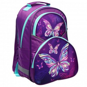 Рюкзак школьный, эргономичная спинка «Бабочка», 37 х 26 х 13 см