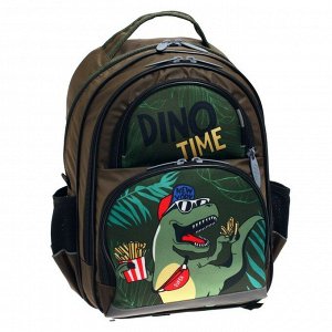 Рюкзак школьный, эргономичная спинка, "Пиноккио", 36 х 23 х 13 см, "Динозавр"