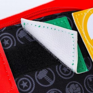 Сумка поясная "Мстители. Марвел", черная, на липучках