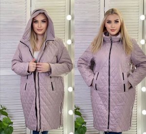 Женская Одежда 20002 "Однотон Удлинен Стеган" Розовая