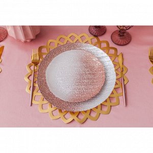 Набор столовых приборов, Magistro «Фолк», 4 предмета, цвет металла золотой, розовая ручка