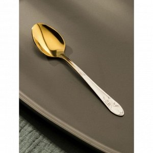 Ложка чайная «Узоры», с НТП, толщина 1,8 мм, цвет ручки серебряный