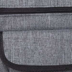 Сумка мужская, 2 отдела на молниях, 3 наружных кармана, регулируемый ремень, цвет серый