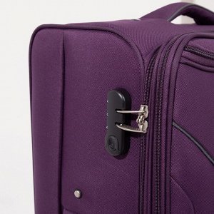 Чемодан большой 28", отдел на молнии, наружный карман, кодовый замок, цвет фиолетовый