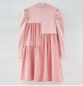 Платье дд Т.розовый, осн.ткань: вельвет 100% хлопок,футер 96% хлопок 4% эластан,