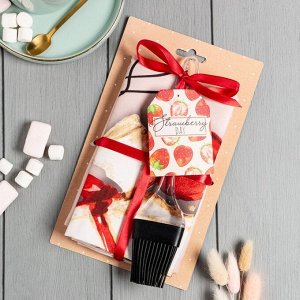 Набор подарочный Strawberry: полотенце, кисть