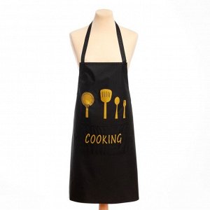 Фартук Этель "Cooking", цв. черный, 70*68 см, 100% п/э