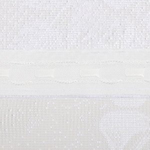 Тюль на кухню со шторной лентой, 220х160 см, цвет белый, 100% полиэстер