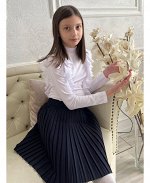 Синяя школьная плиссированная юбка для девочки Цвет: синий