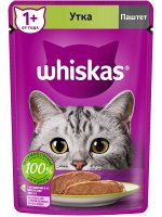 Влажный корм Whiskas для кошек, паштет с уткой, 75 г