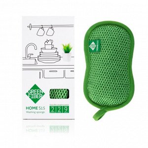 Губка для мытья посуды Green Fiber HOME S15