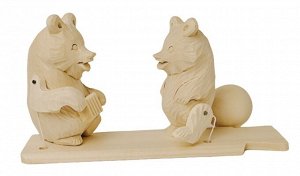 Богородская игрушка "Медведи с гармошкой" арт.8521