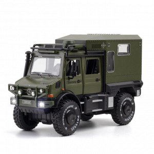 Модель "Mercedes Unimog" 1:28 пластик. инерц. свет звук открыв. двери арт.C329/71380 цвет в асс..