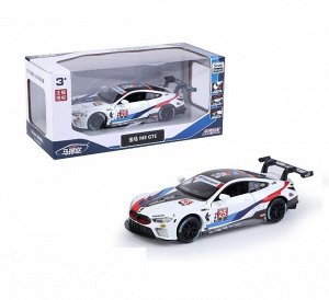 Модель мет. "BMW M8 GTE" 1:32 инерц. свет, звук, открыв. двери и капот арт.664996/71382