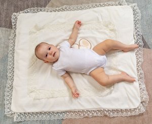 Плед велюровый детский на подкладе из хлопка рисунок Мишка с подушкой размер 80*90см