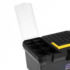 Ящик для инструмента ТУНДРА, 16", 39х20х17 см, пластиковый, съемный лоток, 2 органайзера