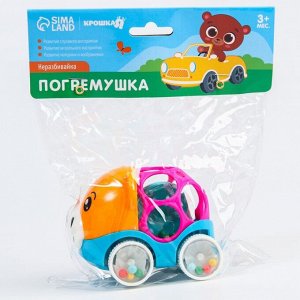 Крошка Я Погремушка - машинка, неразбивайка «Мишка», эластичные элементы