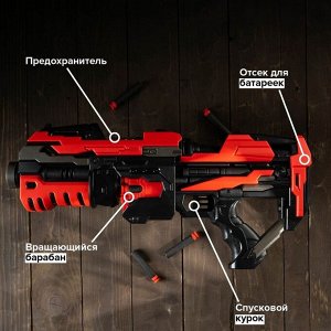 Автоматический бластер ROTOR GUN, стреляет мягкими пулями, работает от батареек