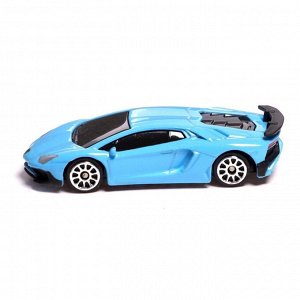 Машина металлическая LAMBORGHINI AVENTADOR LP750-4 SV, 1:64, цвет голубой