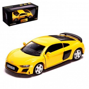 Автоград Машина металлическая AUDI R8 COUPE, 1:32, инерция, открываются двери, цвет жёлтый