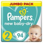 PAMPERS Подгузники New Baby-Dry Mini (4-8 кг) Джамбо Упаковка 94