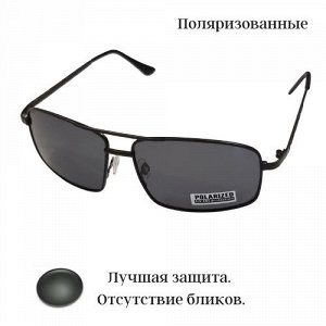 Солнцезащитные очки, поляризованные, черная оправа, 54123, арт.354.267