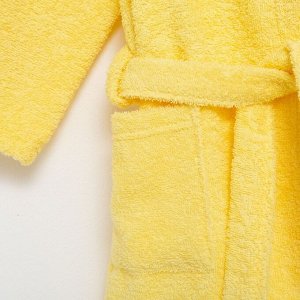 Халат махровый детский Экономь и Я, цвет светло-жёлтый, 100% хлопок 320 г/м2