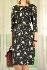 Платье 445-36 черное/тюльпан