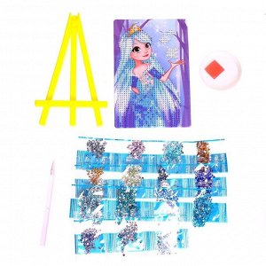 Алмазная мозаика для детей «Снежная принцесса»10х15 см