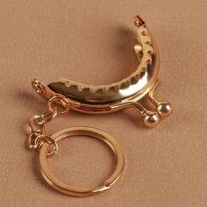 Фермуар пришивной «Полукруг», с кольцом, 5,3 ? 4,5 см, цвет золотой