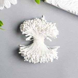 Тычинки для цветов "Капельки матовые белые" d=1,5 мм набор 400 шт длина 6 см
