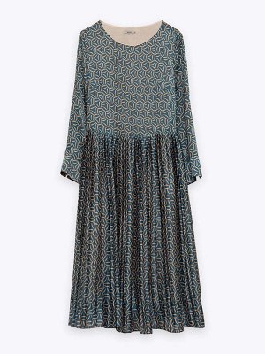 Платье с принтом с плиссировкой PL1108/romina