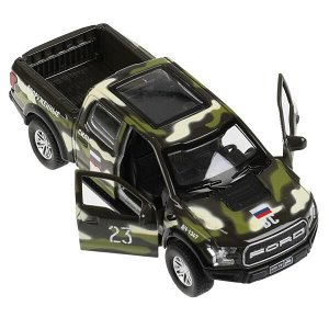 F150RAP-12MIL-GN Машина металл FORD F150 RAPTOR 12см, двер, баг, инер, камуф, кор. Технопарк в кор.2*36шт